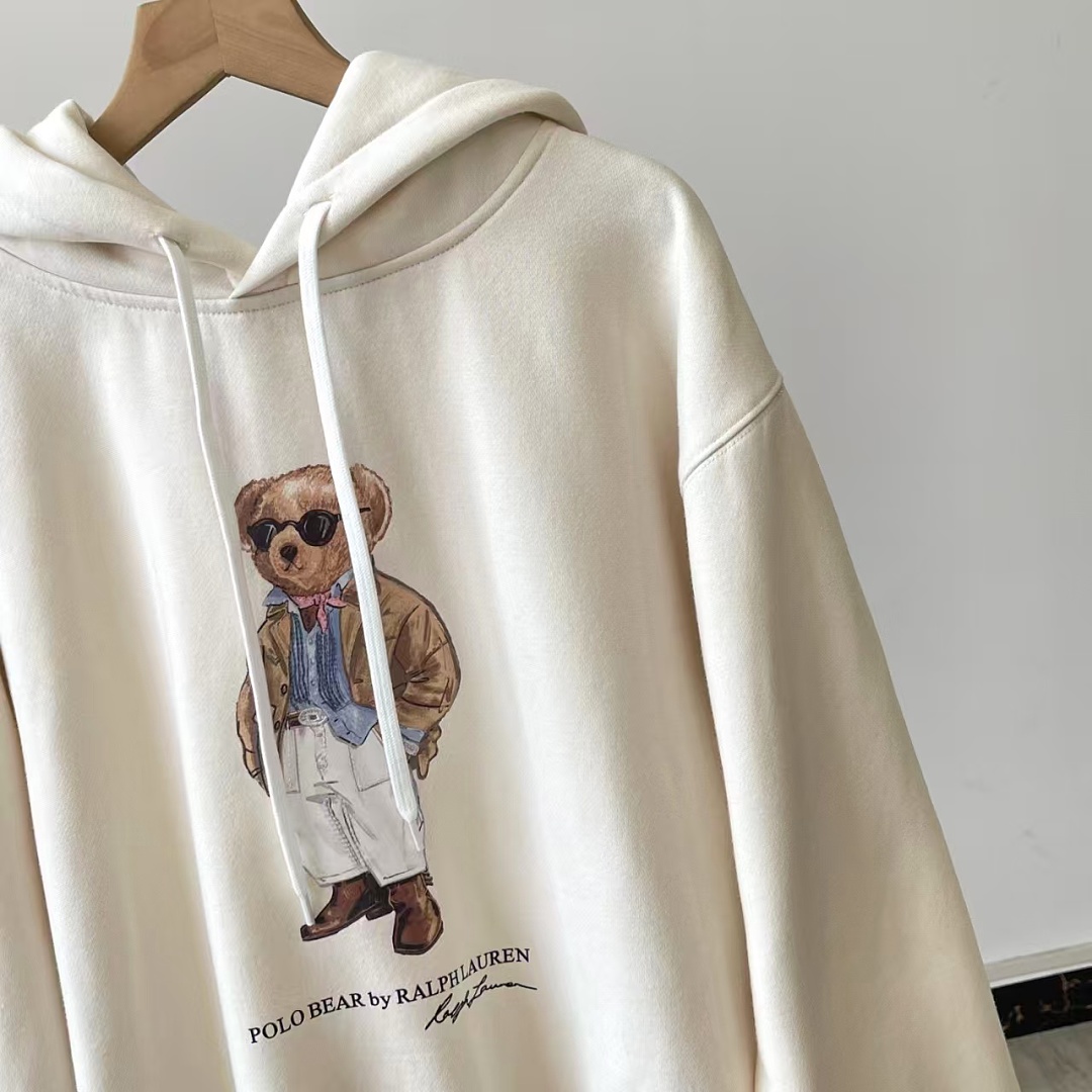 Other €34.8 ##Women's Bear Oversized Fleece Hoodie White Coffee P - Image 13