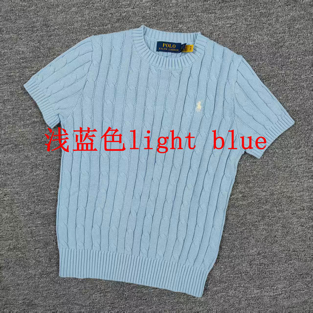 Other €17.2 ##Candy Color Round Neck Pure Cotton Short Sleeves Sweater Candy Fruit Collar Sleeve C - Image 4