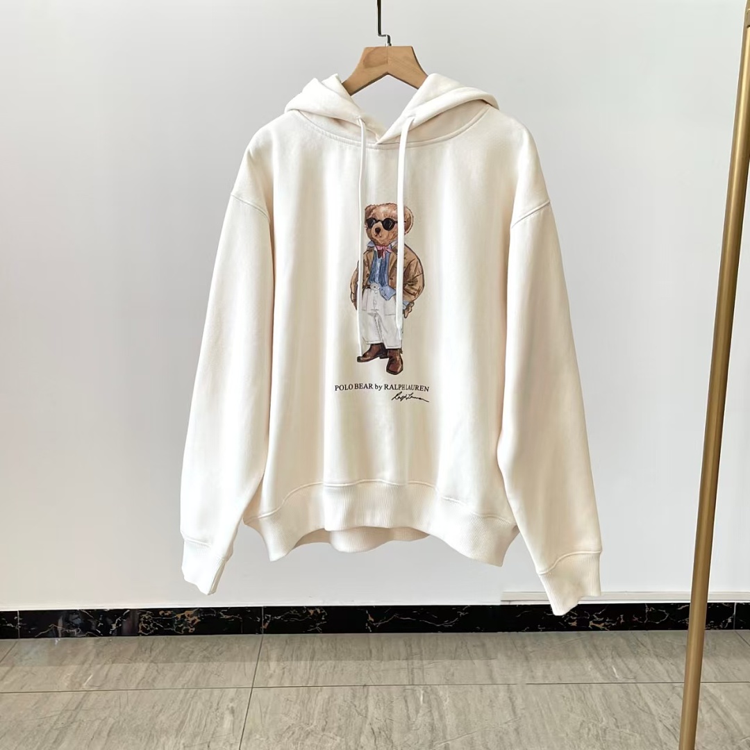 Other €34.8 ##Women's Bear Oversized Fleece Hoodie White Coffee P - Image 8