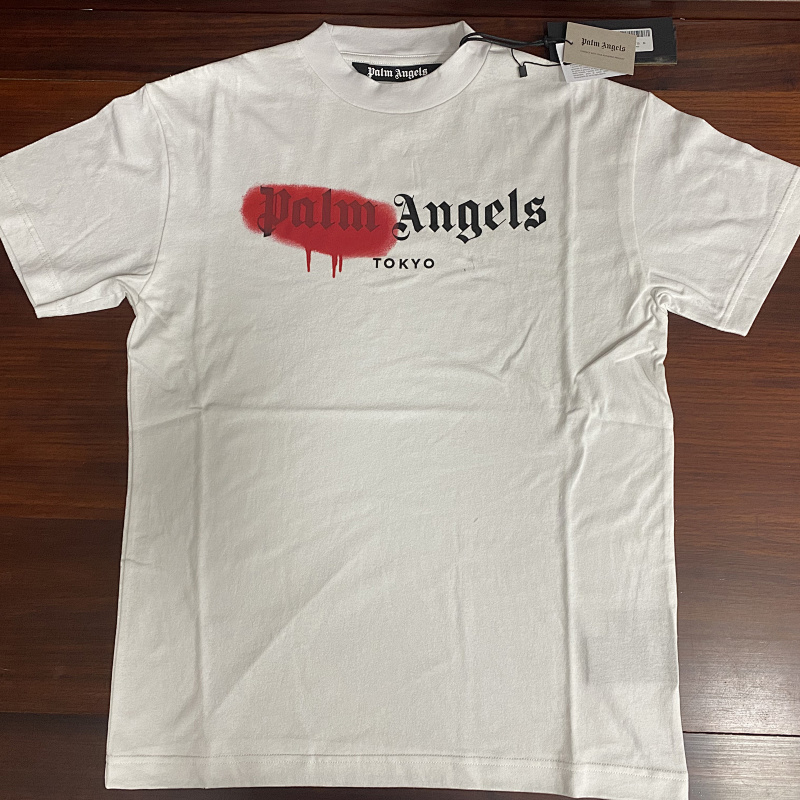 Palm Angels PA Sprayed White Tshirt, P19, Https://Item.Taobao.Com/Item.Htm?Ft=T&Id=