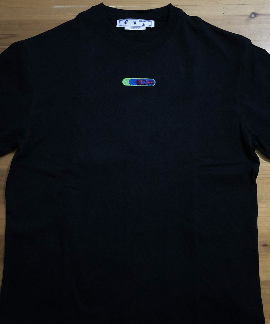 Off-White OW T-Shirt Normal Fit Leaf Embroidered (Black, P20, Https://Item.Taobao.Com/Item.Htm?Ft=T&Id=) - Image 3