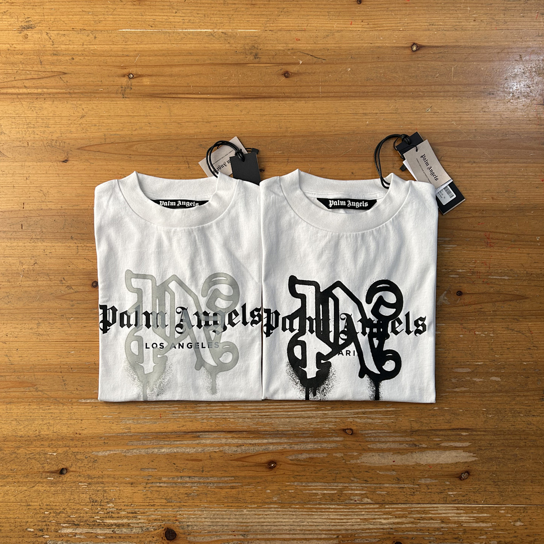 Palm Angels PA New Sprayed White Tshirt, P19, Https://Item.Taobao.Com/Item.Htm?Ft=T&Id=