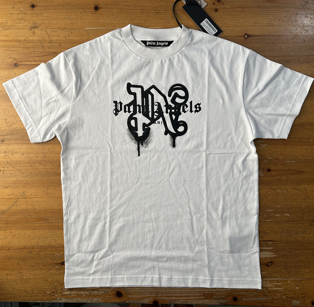 Palm Angels PA New Sprayed White Tshirt, P19, Https://Item.Taobao.Com/Item.Htm?Ft=T&Id= - Image 5