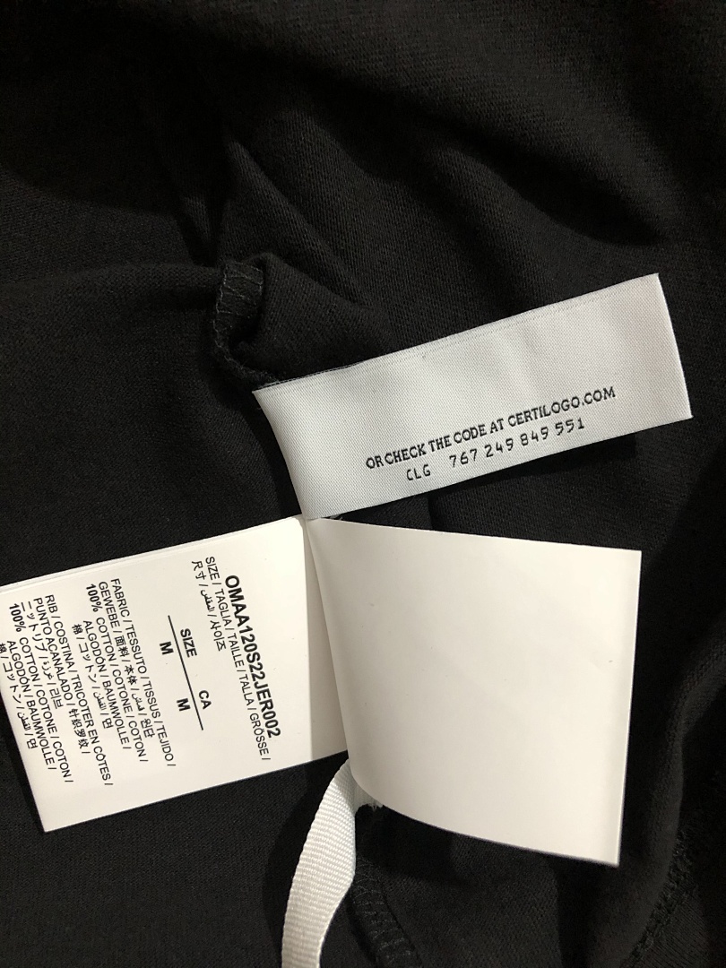 Off-White OW T-Shirt Normal Fit Leaf Embroidered (Black, P20, Https://Item.Taobao.Com/Item.Htm?Ft=T&Id=) - Image 7