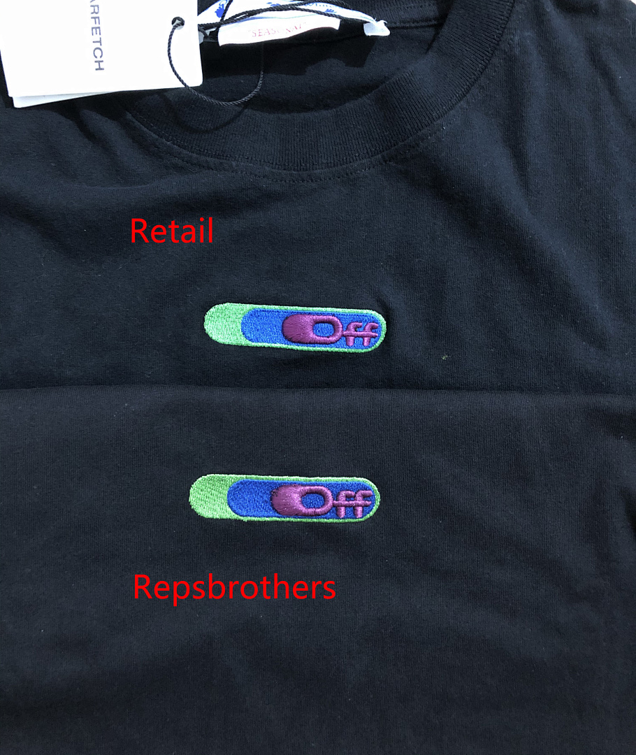 Off-White OW T-Shirt Normal Fit Leaf Embroidered (Black, P20, Https://Item.Taobao.Com/Item.Htm?Ft=T&Id=) - Image 5