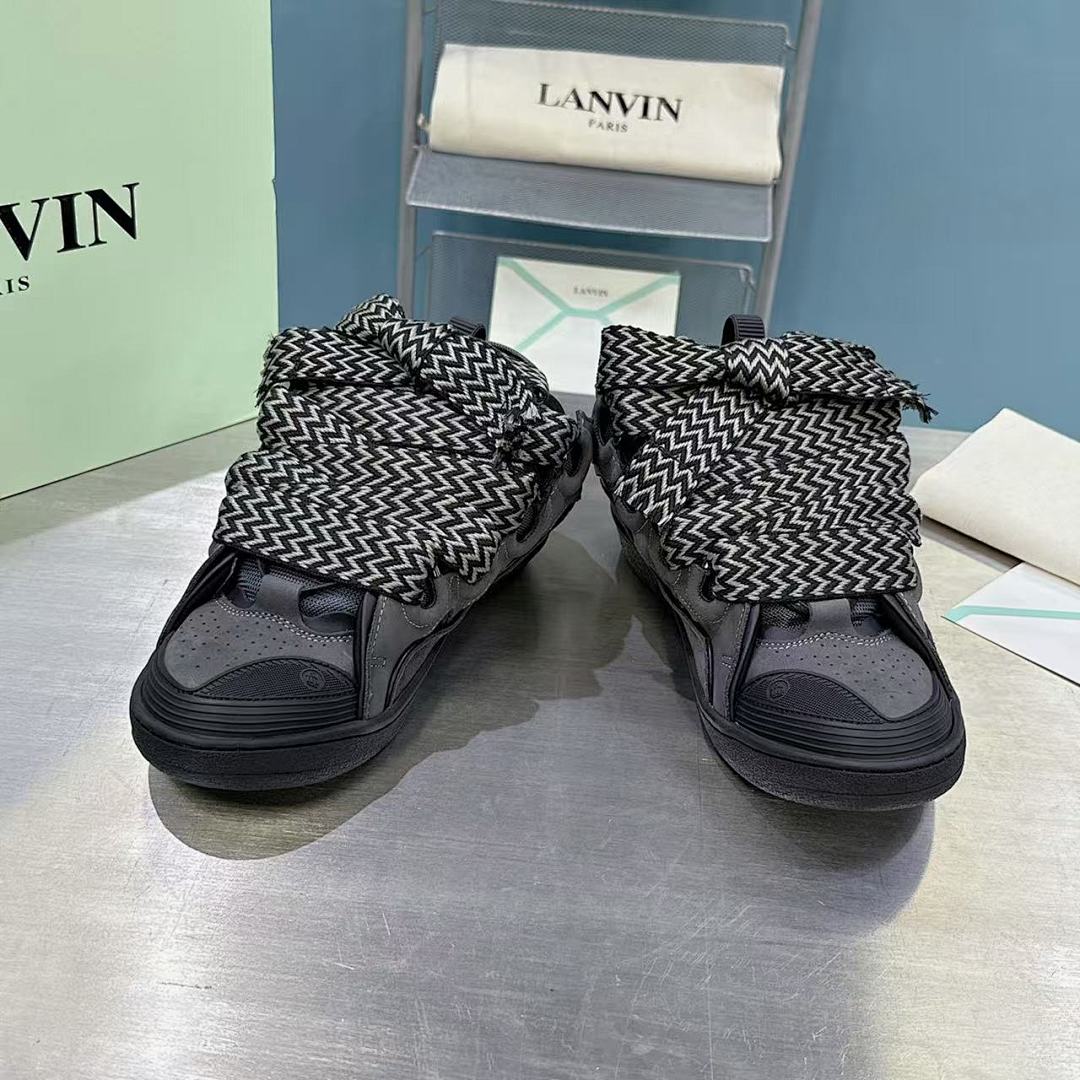 Lanvin FoShan Batch Lanvin Leather Curb Sneakers Three Generations - Image 9