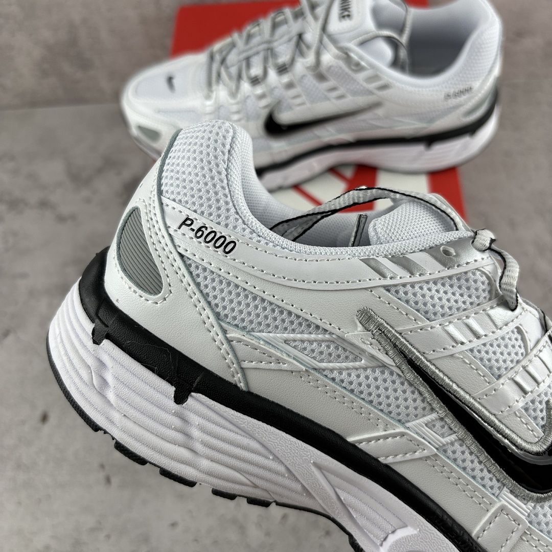 Nike P-6000 White Metallic Silver Black CD6404-107 - Image 8