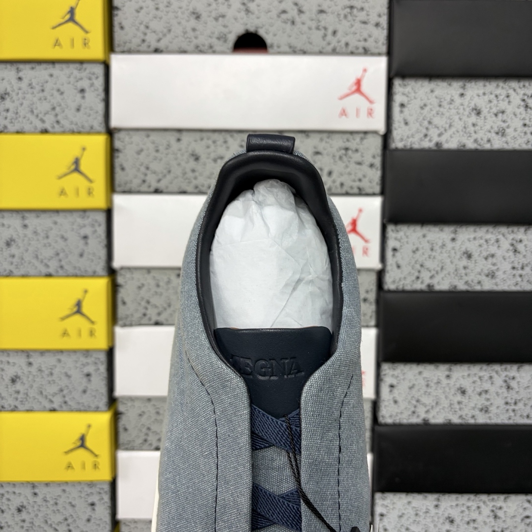 Zegna Deerskin Triple Stitch (White Blue) - Image 6