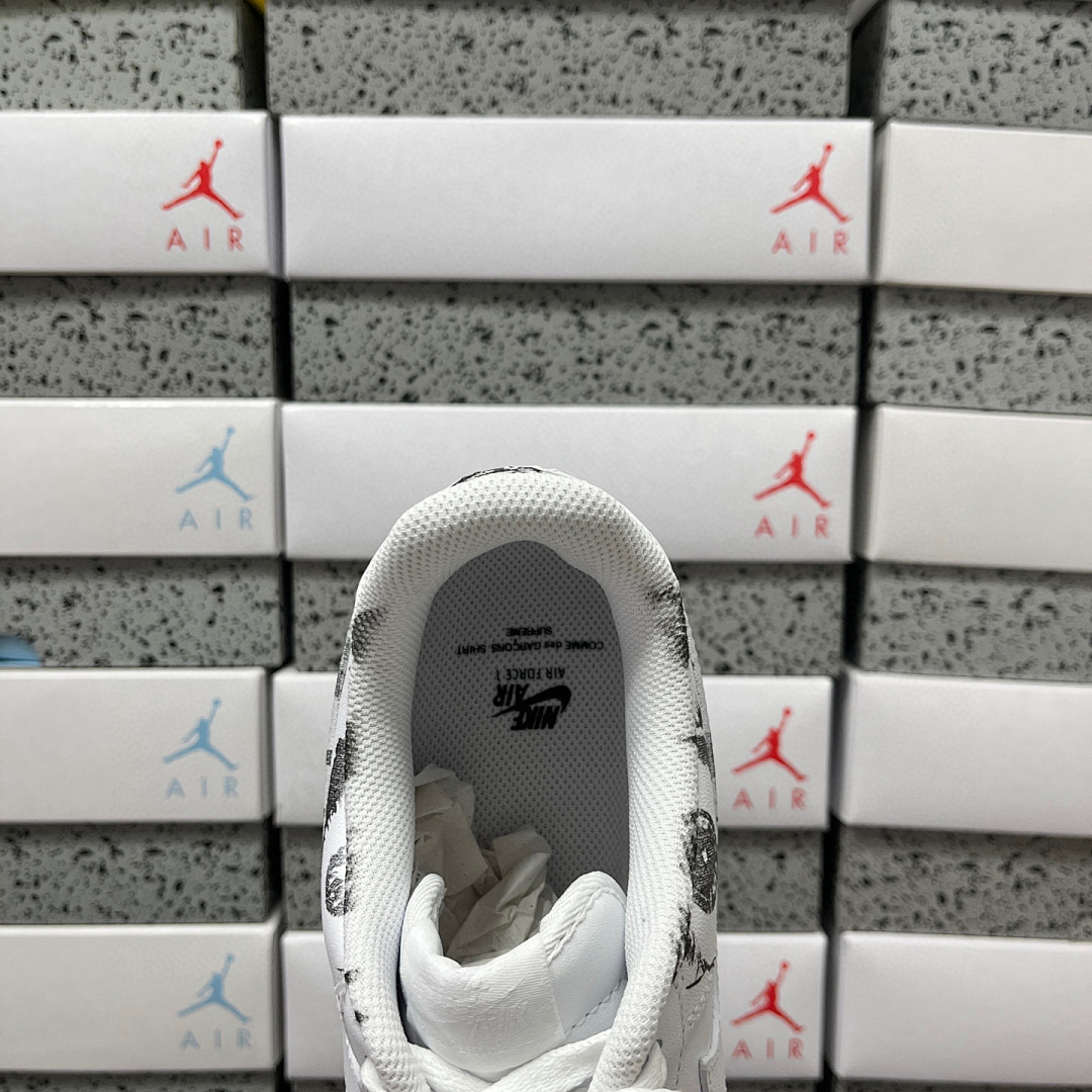 Nike Air Force 1 Low Supreme Comme Des Garcons Shirt CDG (White) - Image 5