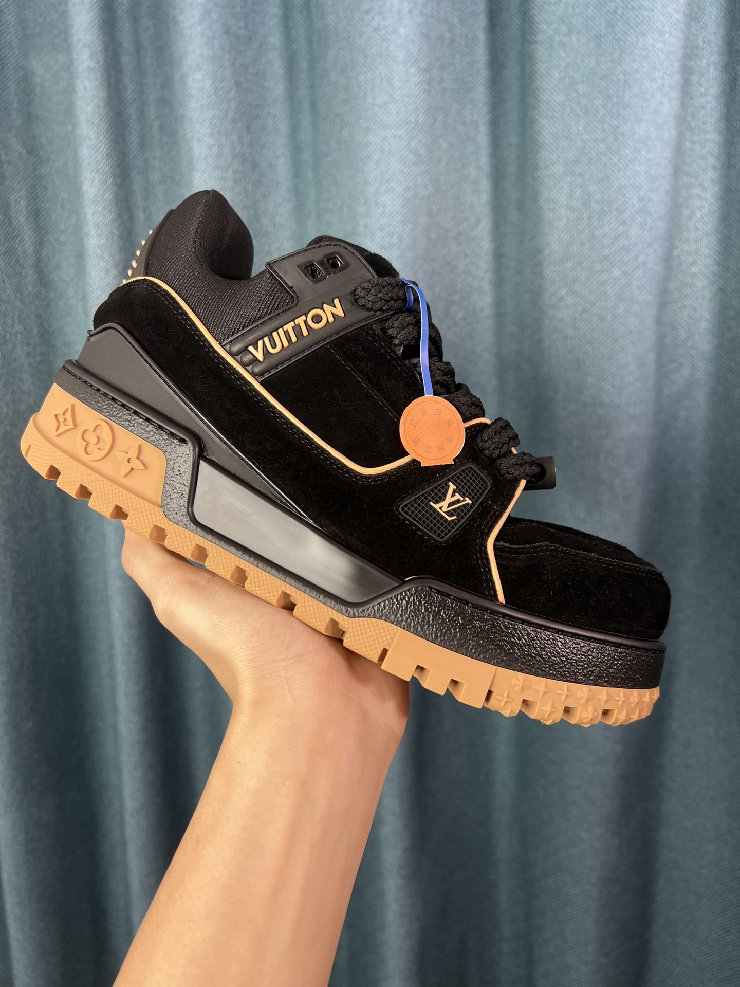 Louis Vuitton LV Trainer Maxi Black Brown Suede - Image 8
