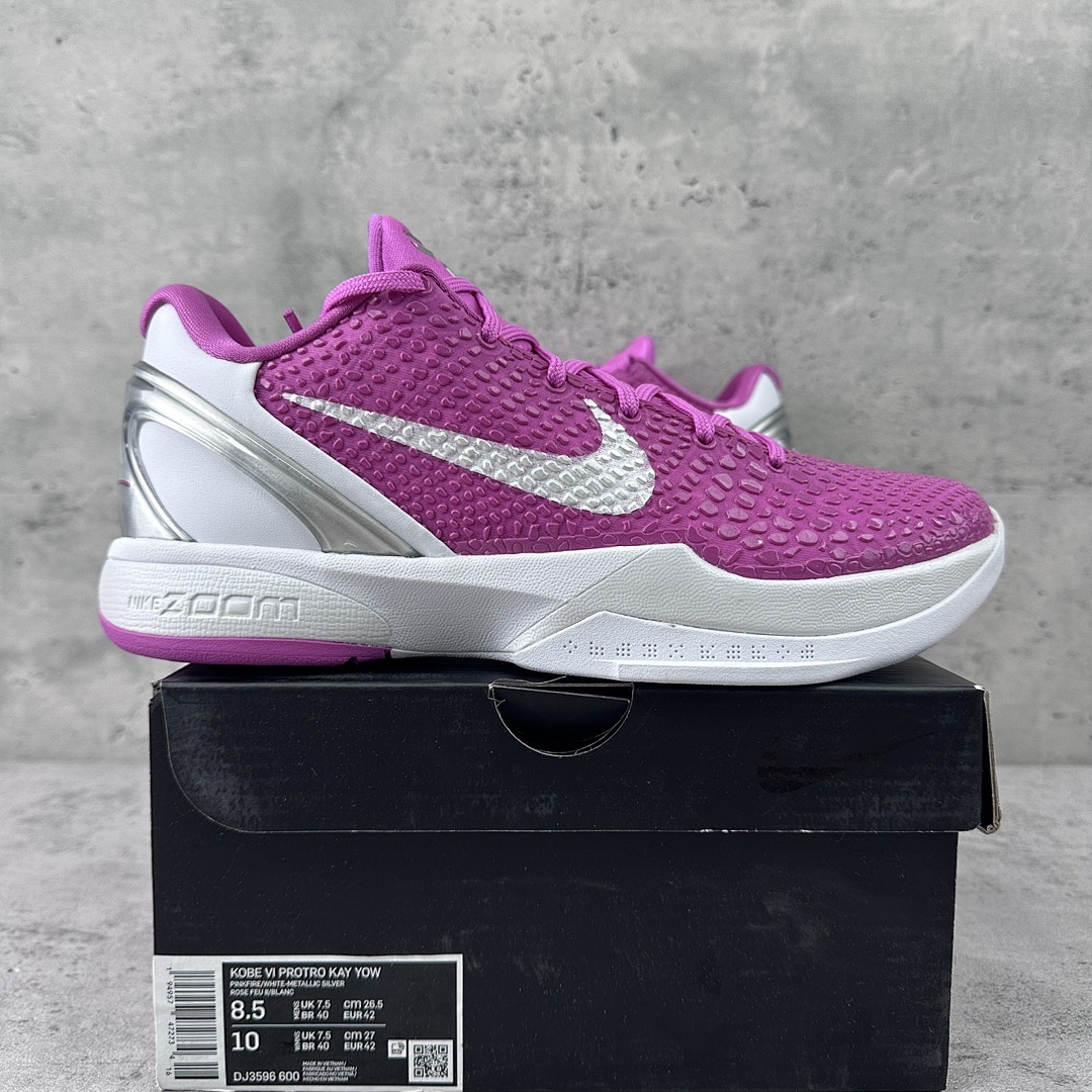 Nike Kobe 6 Protro Kay Yow Think Pink ZK6 New Breast Cancer (White)