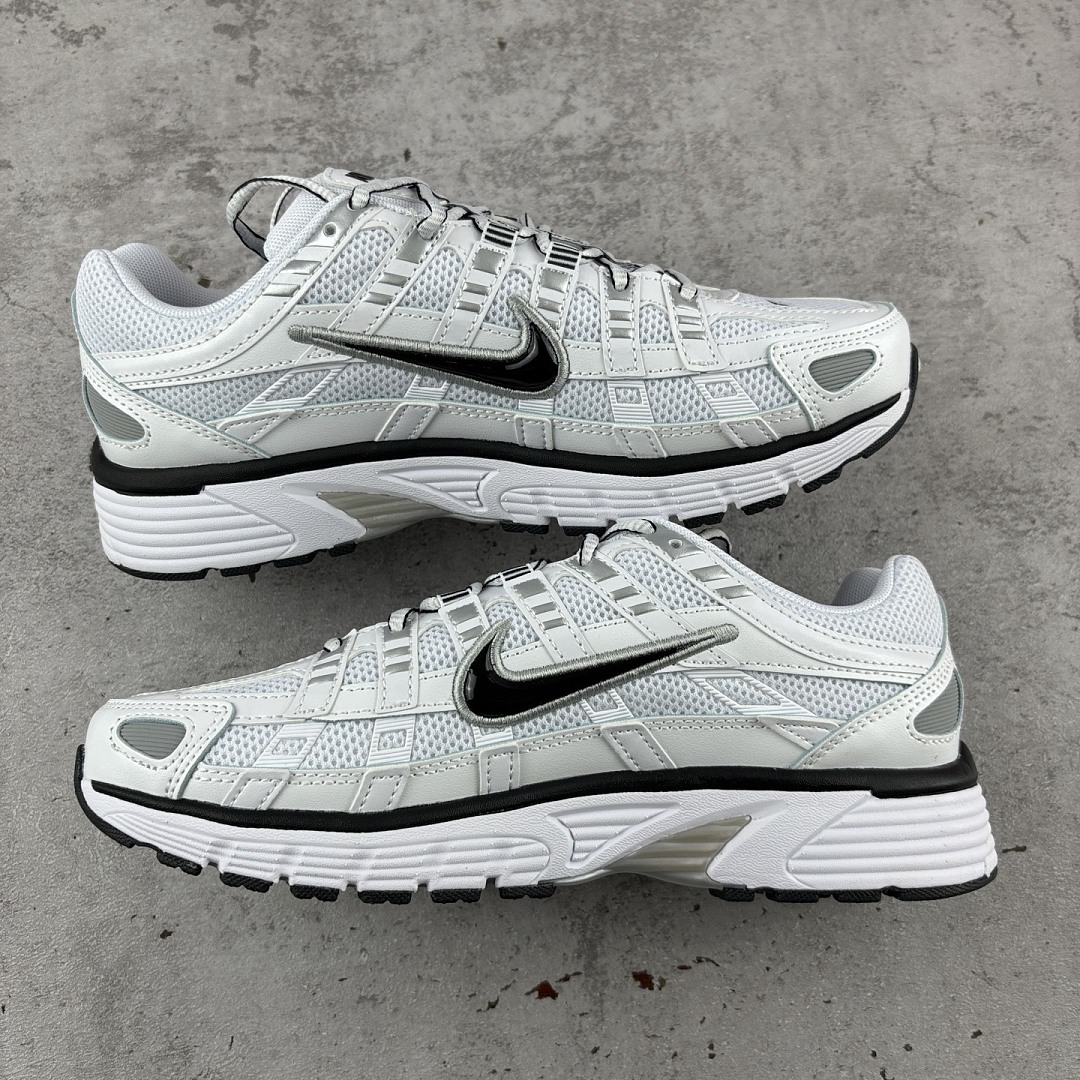 Nike P-6000 White Metallic Silver Black CD6404-107 - Image 2