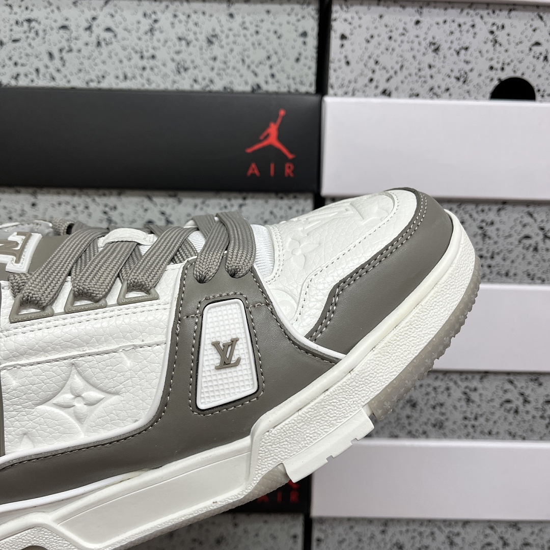 Louis Vuitton Trainer (Khaki Grey White) - Image 2