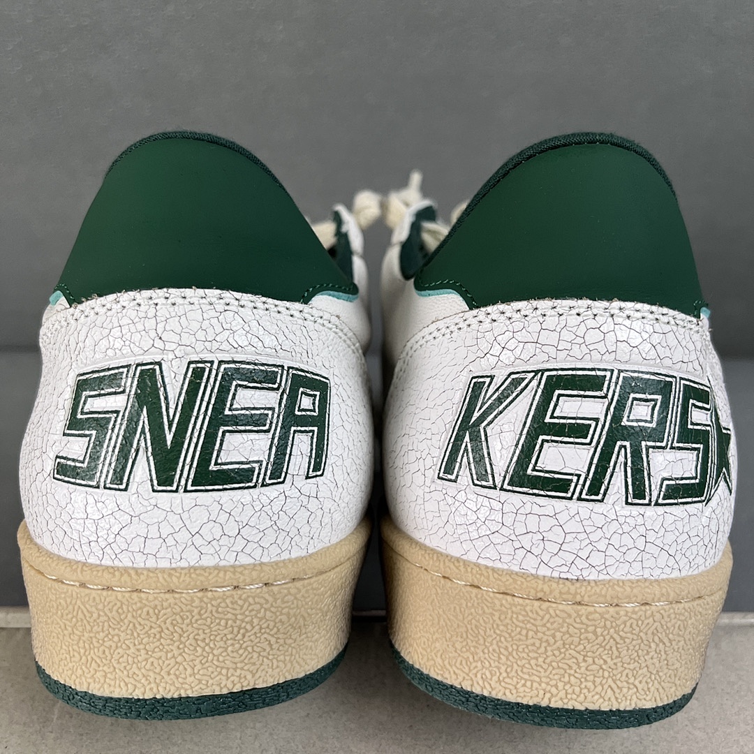 Golden Goose Deluxe Brand White Leather Green Star - Image 3