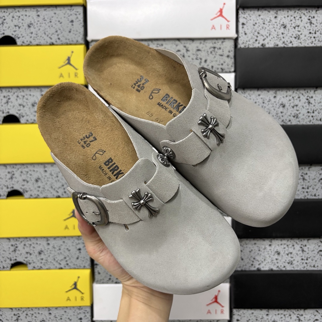 Birkenstock Birken Boston Soft Footbed Grey Metallic Buckle - Image 9