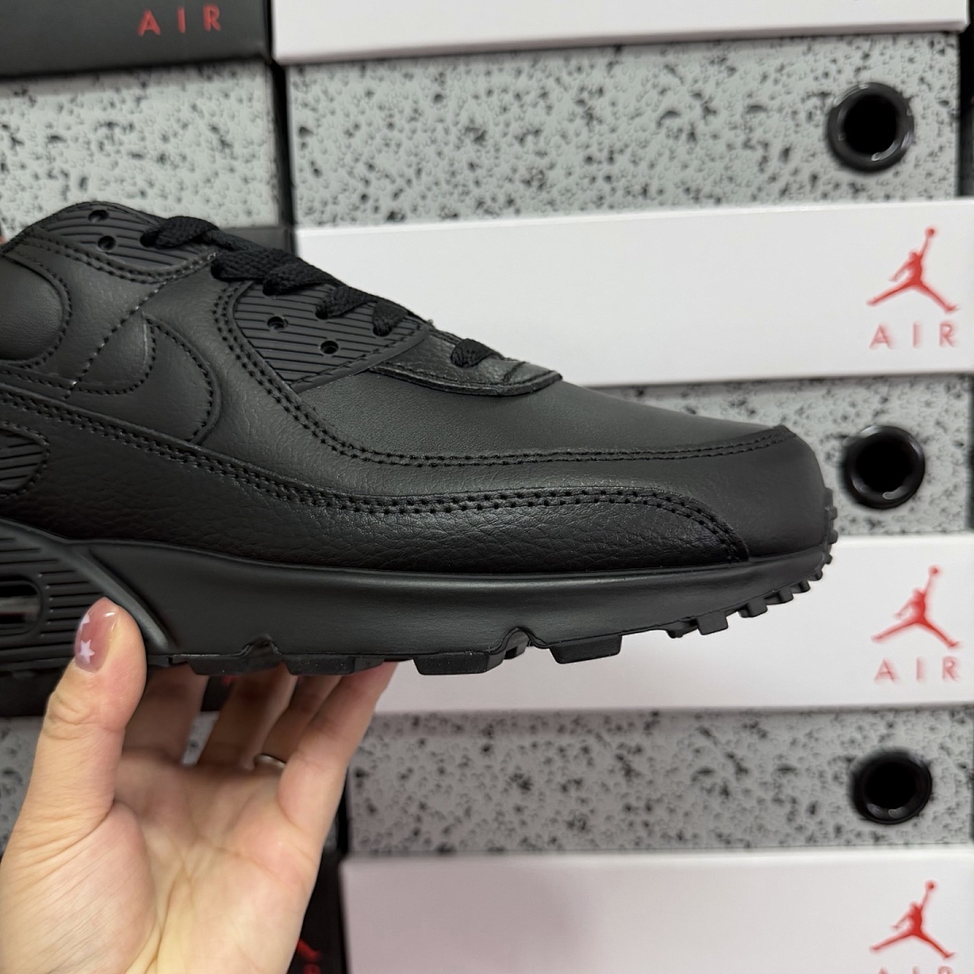 Nike Air Max 90 Leather Triple Black CZ5594-001 - Image 7