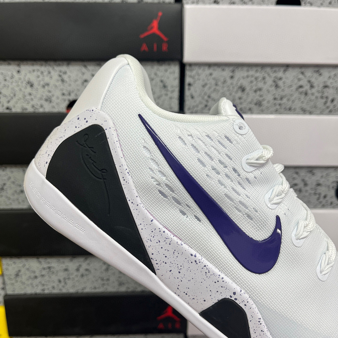 Nike Kobe 9 Elite Low EM Protro White Court Purple ZK9 - Image 5