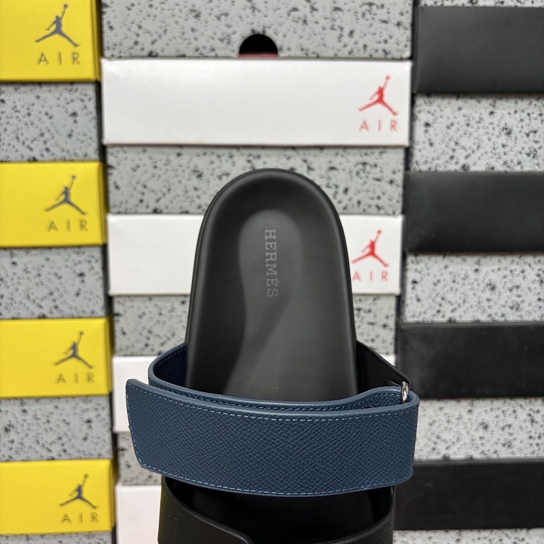 Hermes Chypre Sandal Black Blue / Plaid - Image 9
