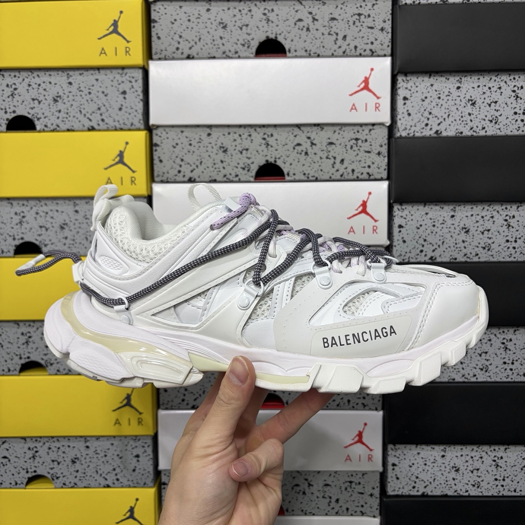 Balenciaga Track White Grey Purple Buckle Strap - Image 2