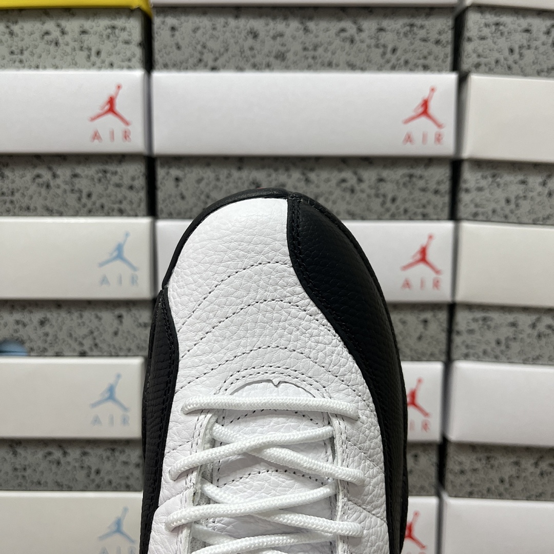 Nike Jordan 12 Retro Taxi CT8013-117 Black White Gold Buckle - Image 7