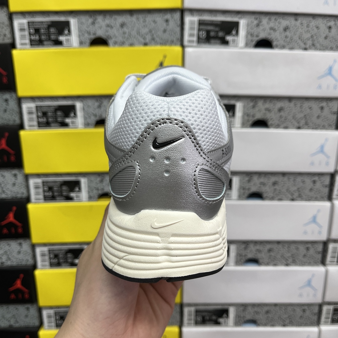 Nike P-6000 White Metallic Silver Flat Black CD6404-105 - Image 6