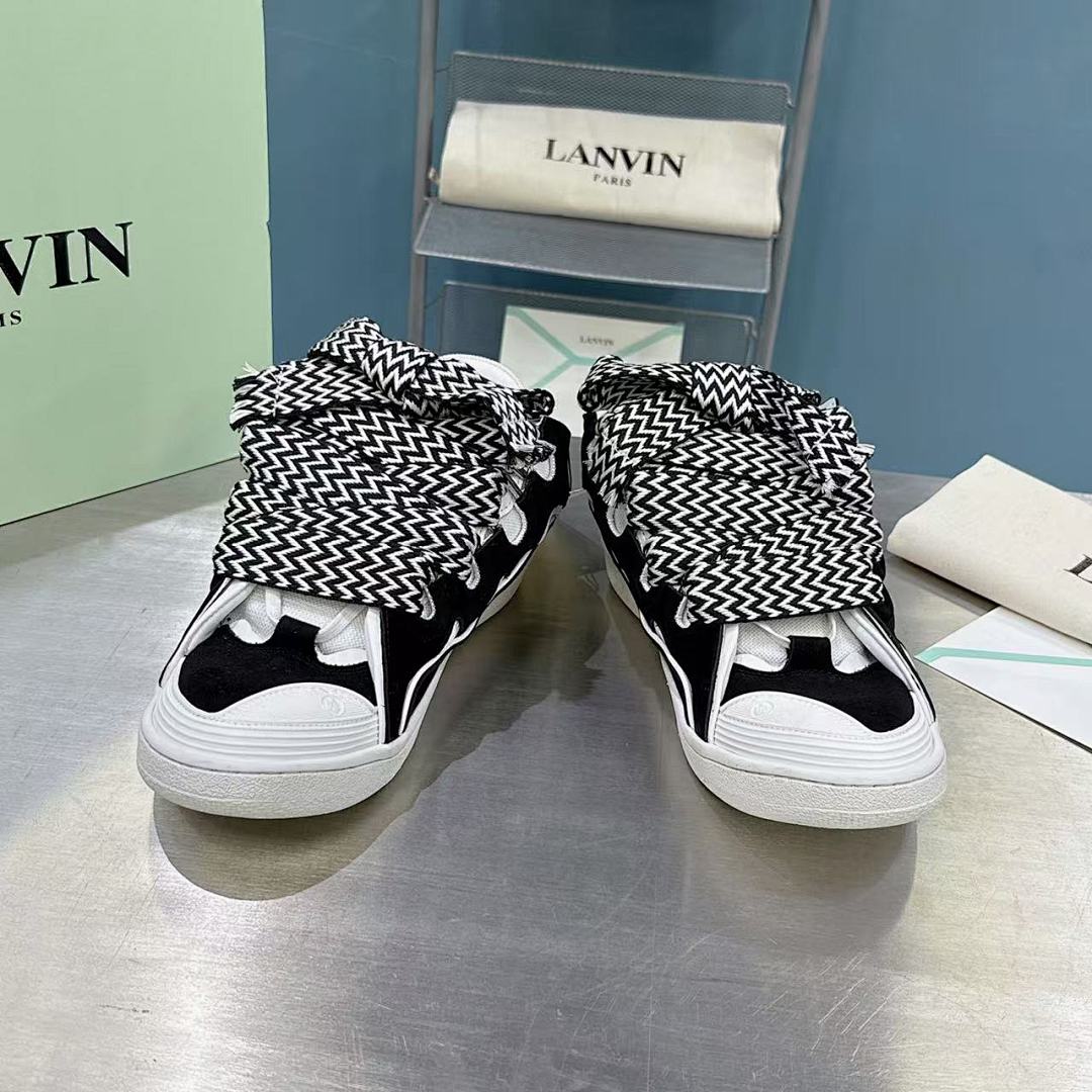 Lanvin FoShan Batch Lanvin Leather Curb Sneakers Three Generations - Image 8