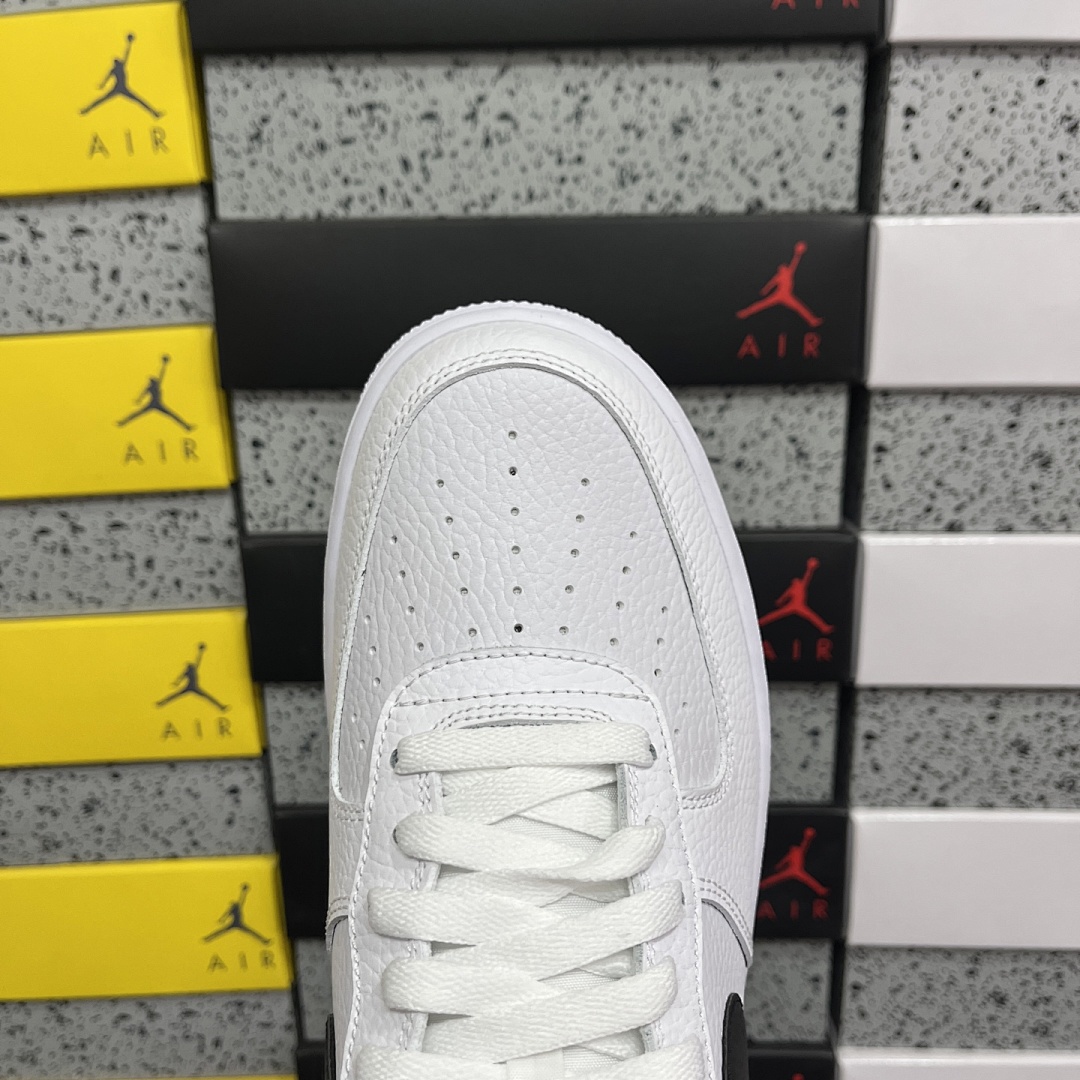 Nike Air Force 1 Low '07 White Black Pebbled Leathe - Image 10