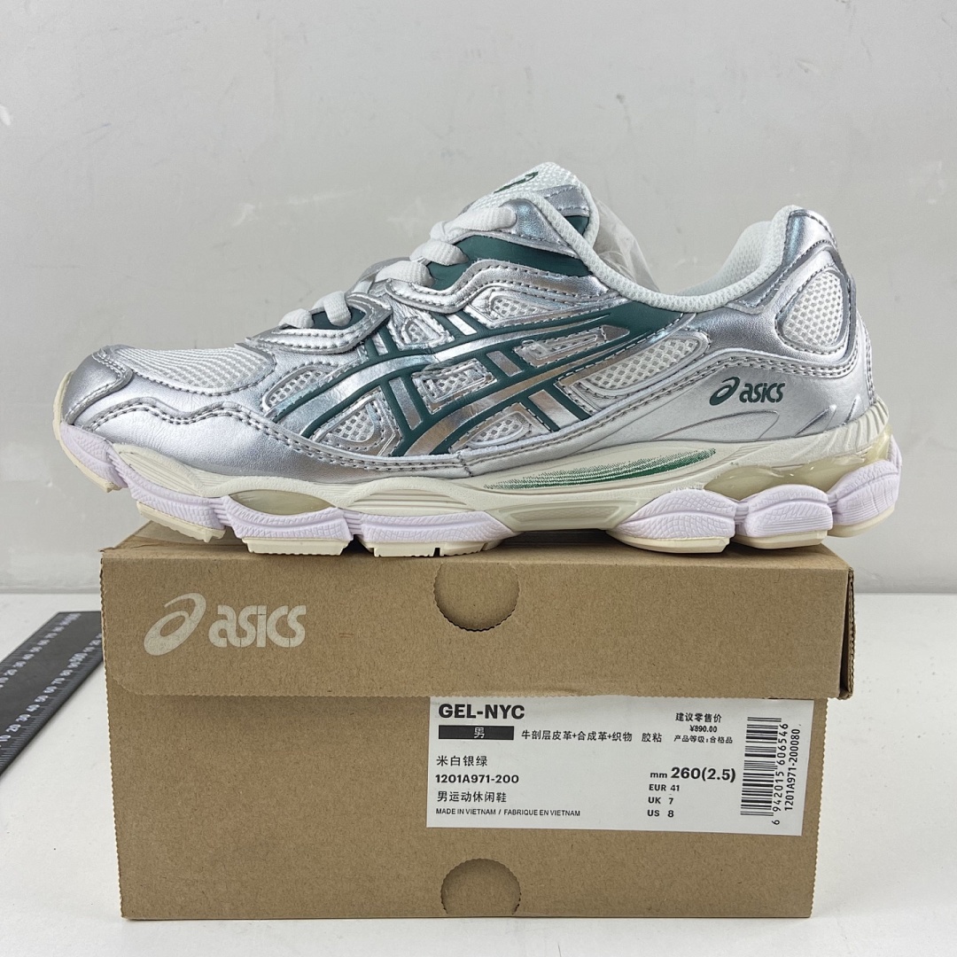ASICS Gel-NYC Cream Kale NYC Off (White Silver Green) - Image 2