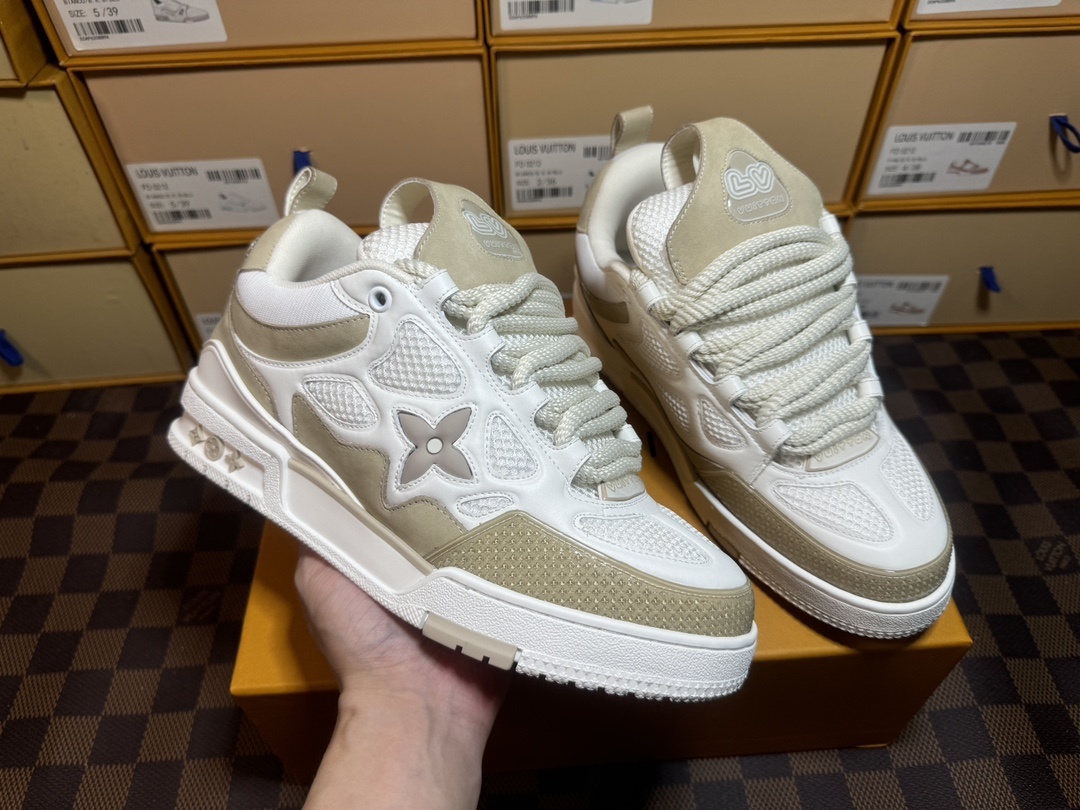 Louis Vuitton LV Skate White Brown Sneakers - Image 19