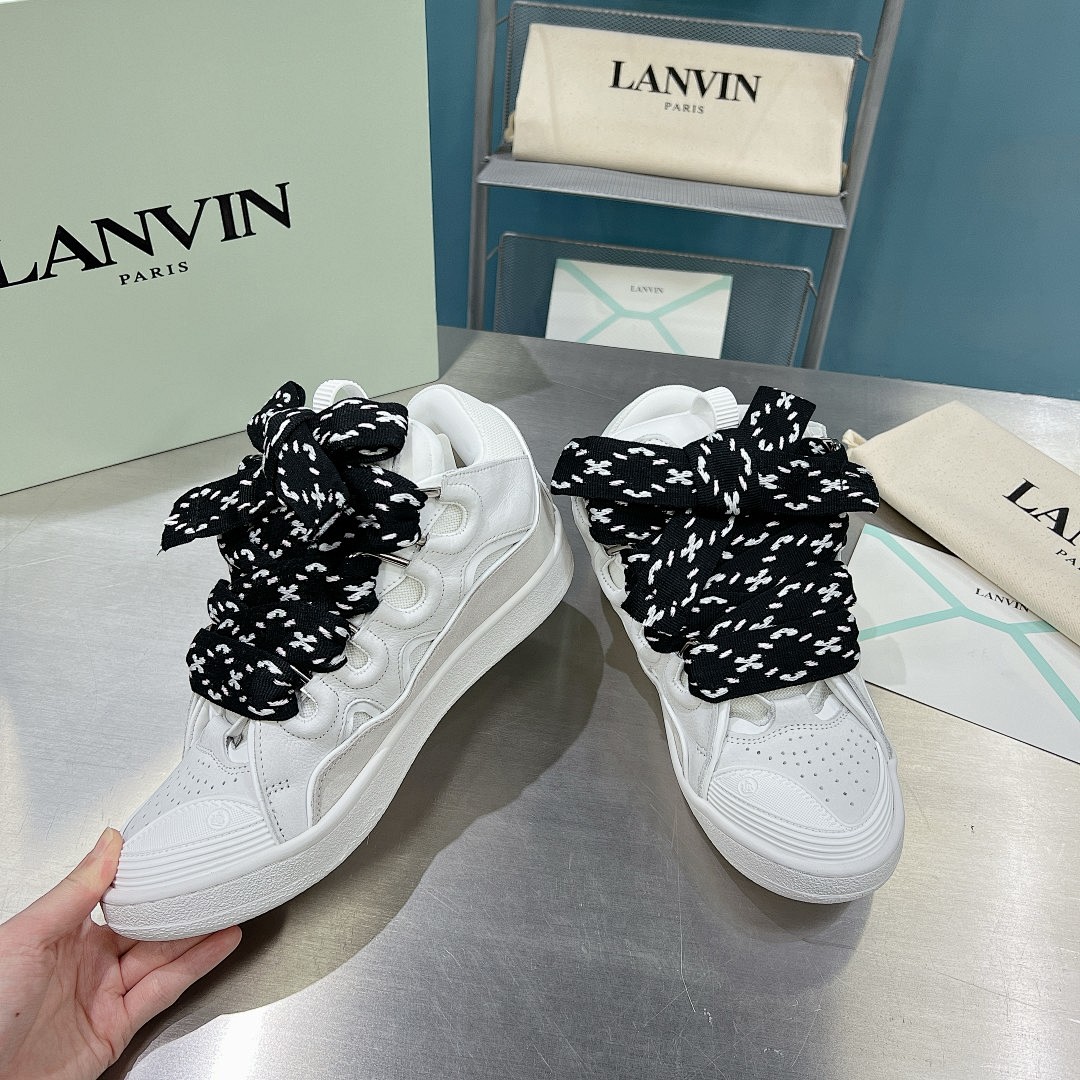 Lanvin FoShan Batch Lanvin Leather Curb Sneakers Three Generations - Image 15