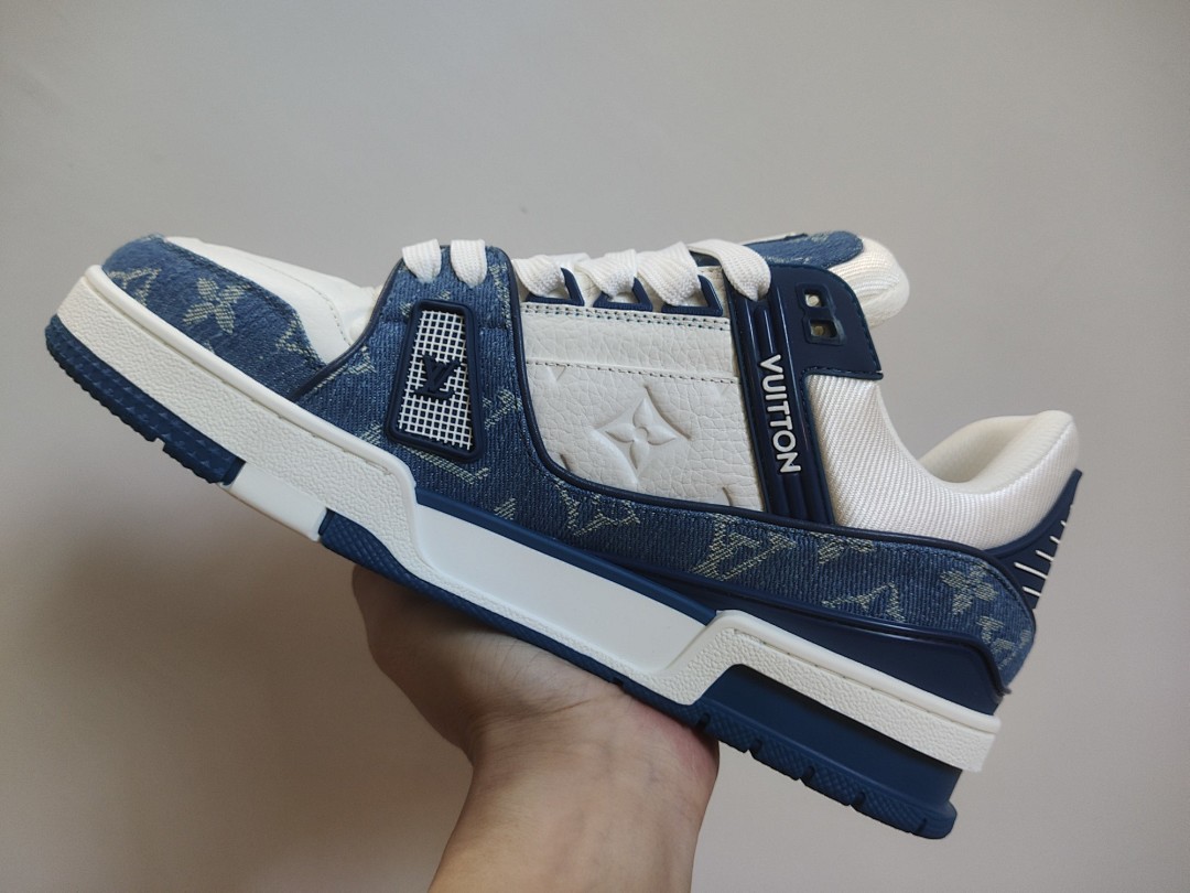 Louis Vuitton LV Trainer Monogram Denim (White Blue) - Image 4