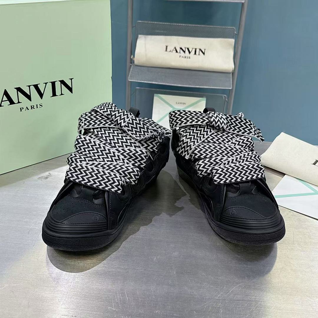 Lanvin FoShan Batch Lanvin Leather Curb Sneakers Three Generations - Image 8