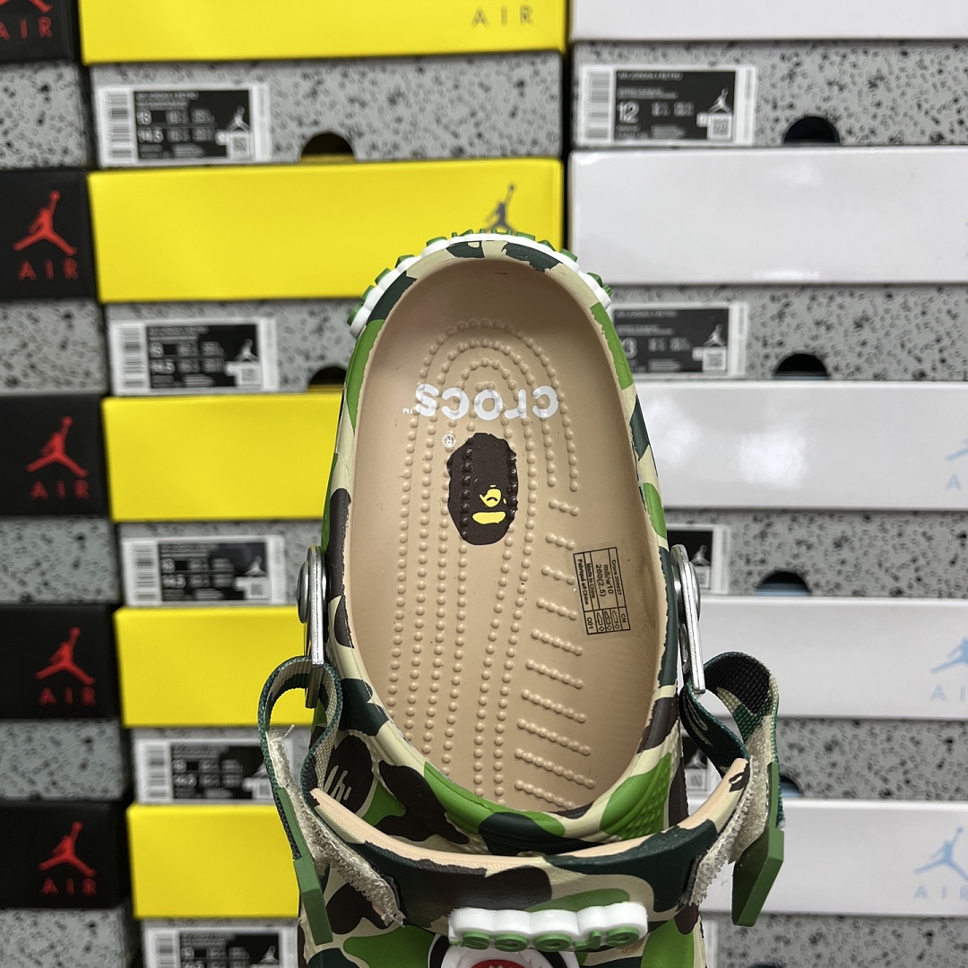 Crocs Classic Clog A Bathing Ape ABC Camo Green Print - Image 6
