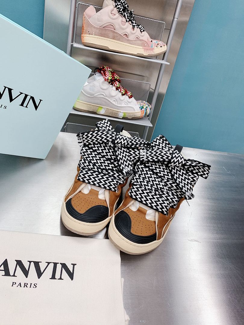 Lanvin FoShan Batch Lanvin Leather Curb Sneakers Three Generations - Image 34