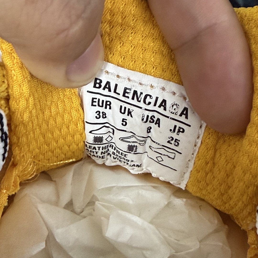 Balenciaga 3XL Extreme Lace 9471 White Black Yellow Straps - Image 4