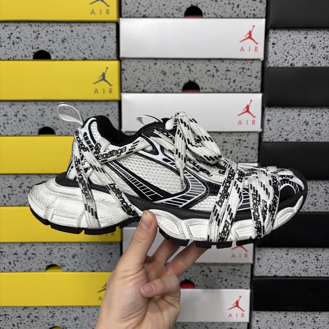Balenciaga 3XL Extreme Laces (White Black) - Image 2