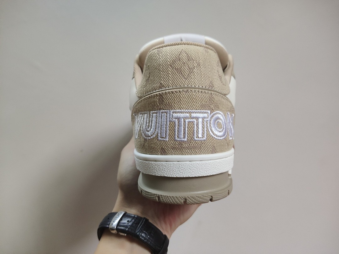 Louis Vuitton LV Trainer Beige White Apricot Velcro Strap - Image 5