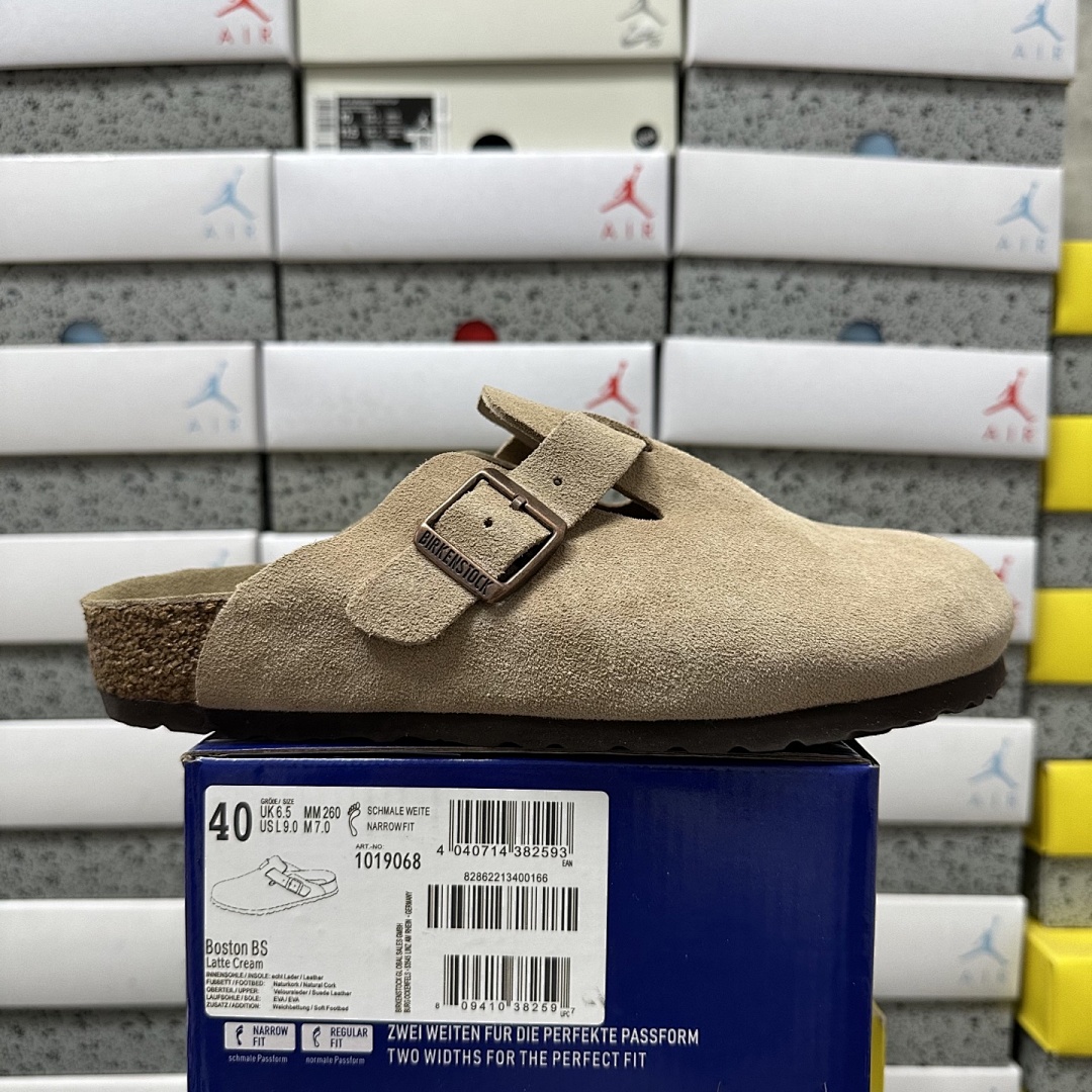 Birkenstock Birken Boston Soft Footbed Sand Suede (Thick Leather)