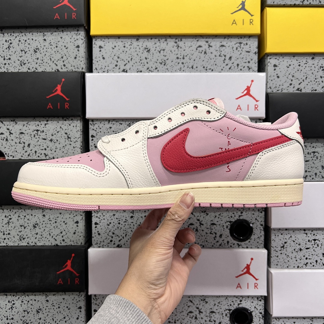 Nike Jordan 1 Retro Low OG SP Travis Scott Shy (Pink) - Image 2