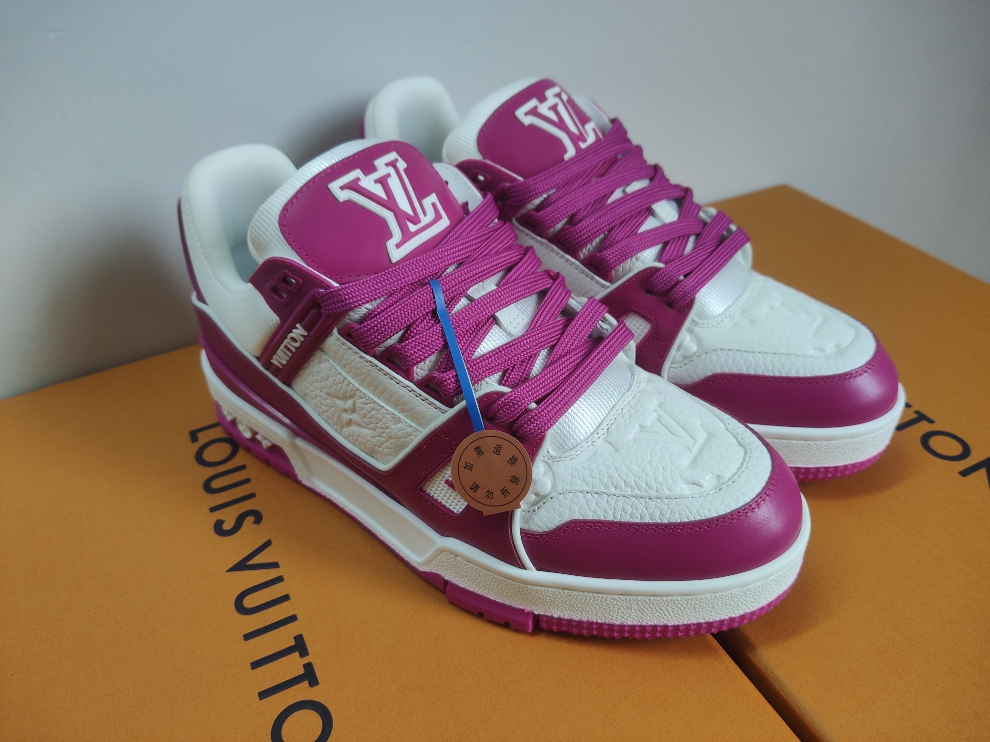 Louis Vuitton LV Trainer White Fuchsia - Image 10