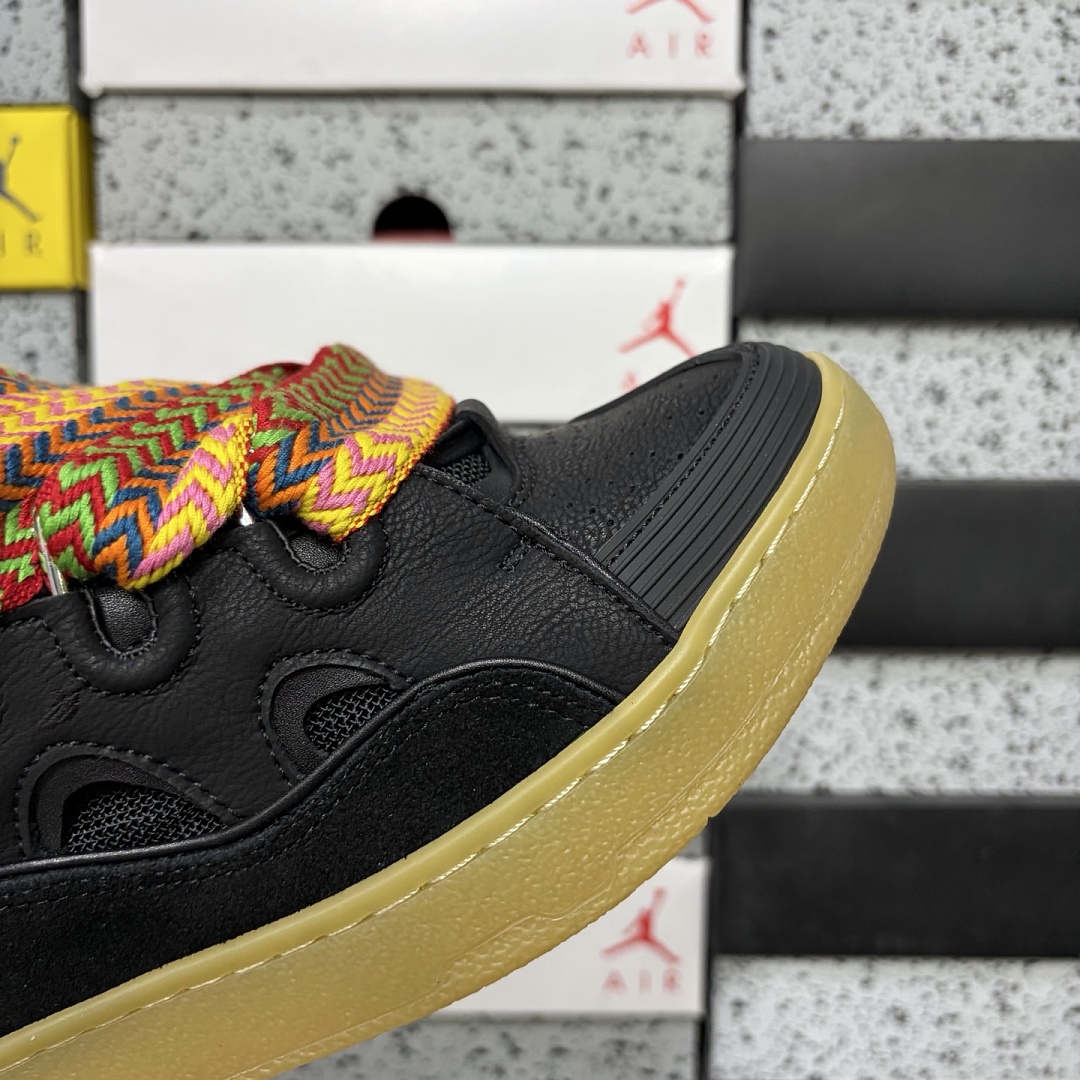 Lanvin Leather Curb Black Suede Color Lace Gum Sole DRAG‑A20 - Image 7