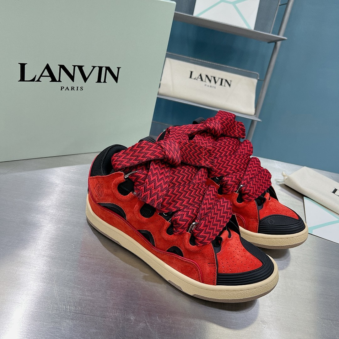 Lanvin FoShan Batch Lanvin Leather Curb Sneakers Three Generations - Image 9