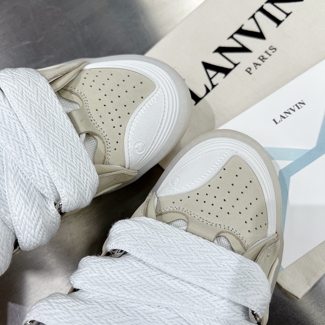 Lanvin FoShan Batch Lanvin Leather Curb Sneakers Three Generations - Image 120