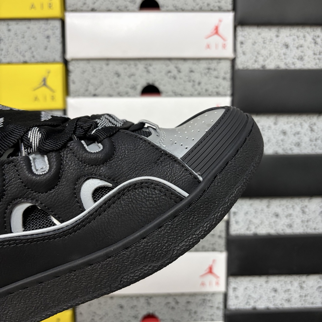 Lanvin Leather Curb Triple Black Silver REFL‑P22 - Image 8