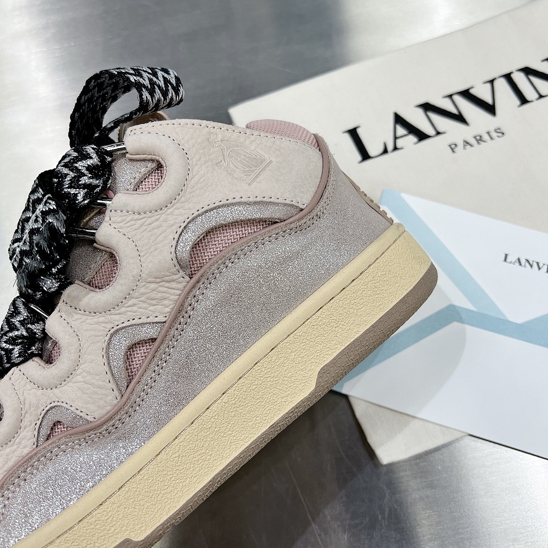 Lanvin FoShan Batch Lanvin Leather Curb Sneakers Three Generations - Image 90