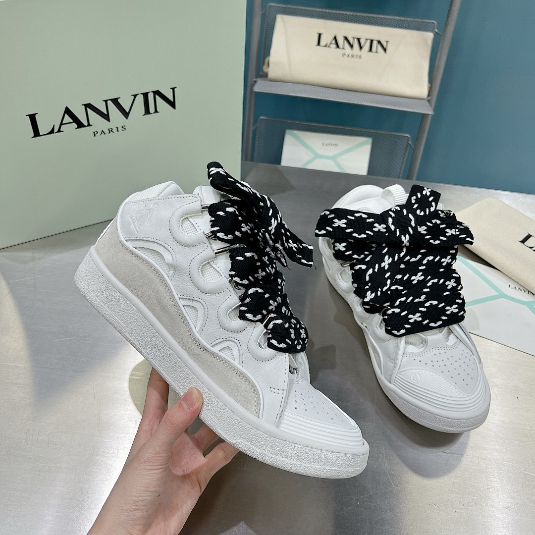 Lanvin FoShan Batch Lanvin Leather Curb Sneakers Three Generations - Image 13