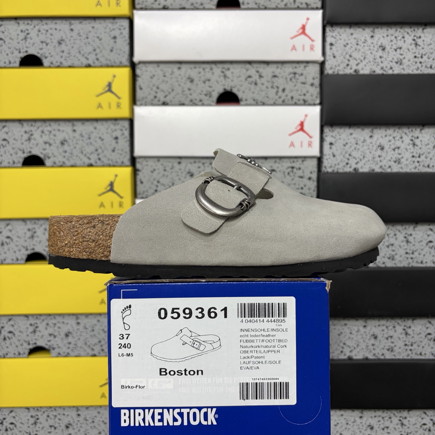 Birkenstock Birken Boston Soft Footbed Grey Metallic Buckle - Image 13