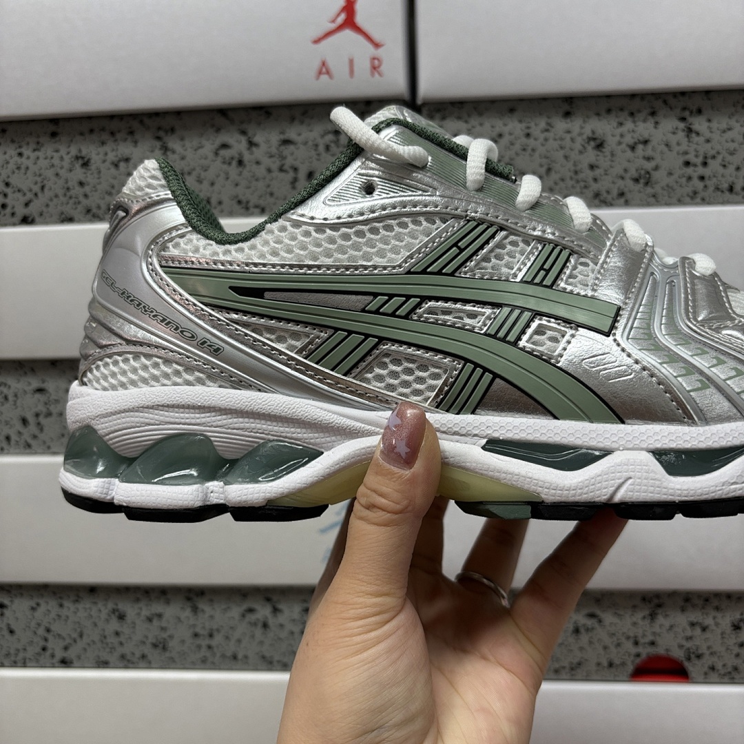 ASICS Gel-Kayano 14 White Pure Silver Slate Grey Sage - Image 6