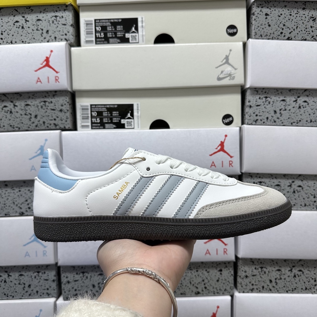 Adidas Samba OG White Halo Blue ID2055 - Image 4