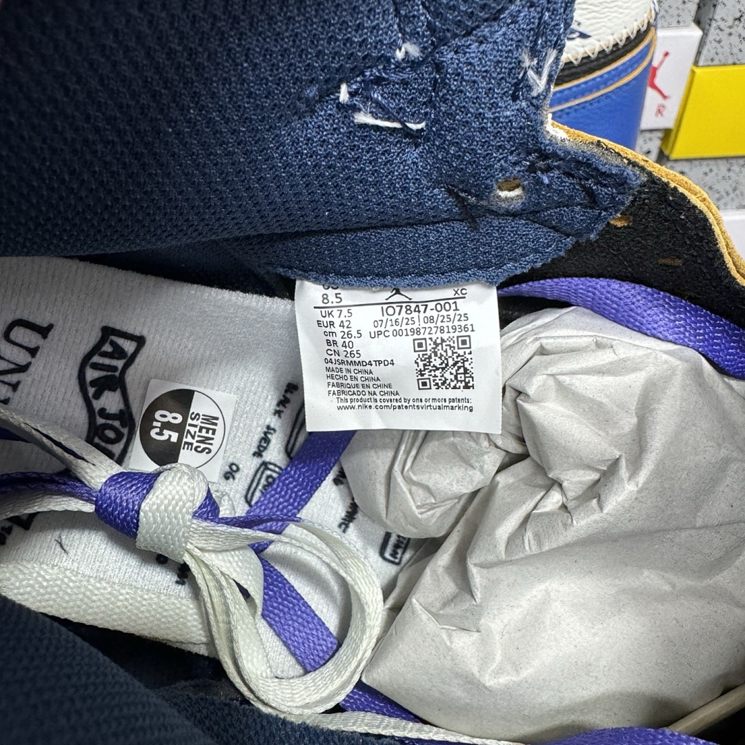 Nike Jordan 1 Retro High OG SP Fragment X Union LA Sport Royal UN (Blue) - Image 2